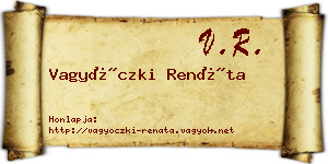 Vagyóczki Renáta névjegykártya